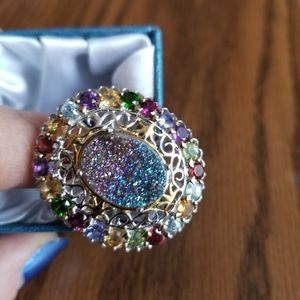Colorful Fashion Ring * NIB * Rainbow Quartz